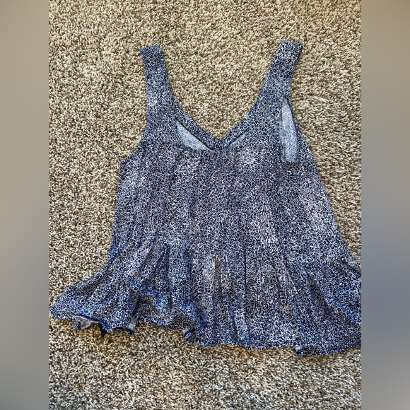 Free People Blue Floral Flowy Crop Top - Picture 5 of 5